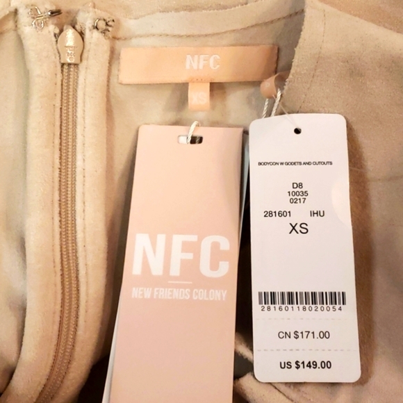 Bebe beige faux suede flirty cutout dress, XS - Picture 15 of 16